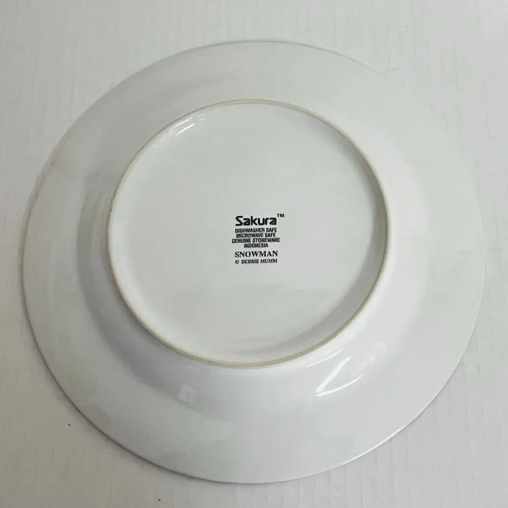 Sakura Snowman Salad Plate By Debbie Mumm    8”